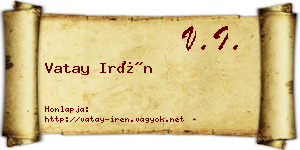 Vatay Irén névjegykártya